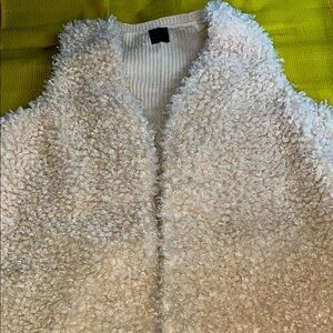 Cream Textured Sleeveless Sweater